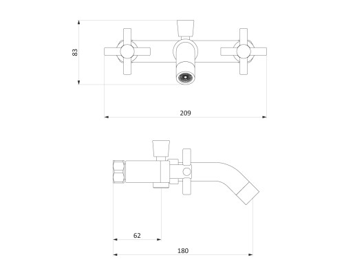 Смеситель для ванны и душа Damixa Neo Classic 271000000