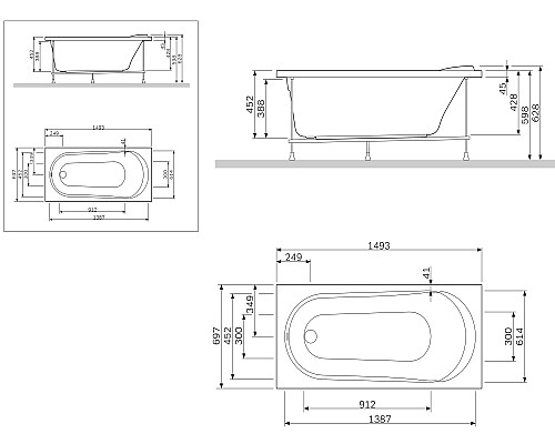 Фронтальная панель AM.PM Joy W85A-150-070W-P 553 мм