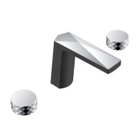 Смеситель врезной на 3отв. Boheme Venturo черный-хром, ручка DIAMOND