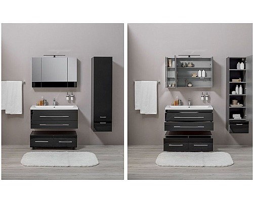 Зеркало-шкаф Aquanet Верона 100 черный