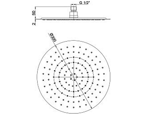 Верхний душ Paini 50CR759UP30E Хром