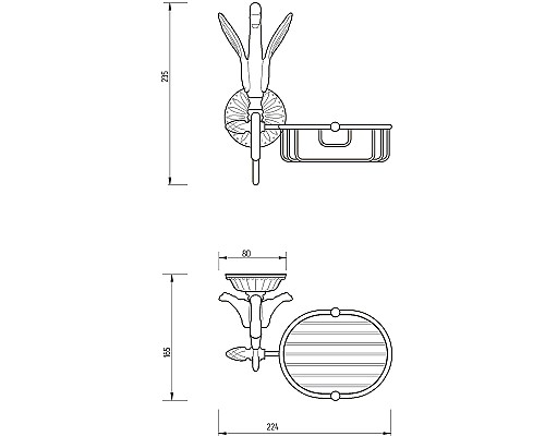 Мыльница Migliore Luxor 26135 Золото