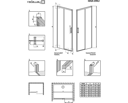 Душевая дверь Radaway Idea DWJ 140 R 387018-01-01R профиль Хром стекло прозрачное Душевая дверь Radaway Idea DWJ 140 R 387018-01-01R профиль Хром стекло прозрачное