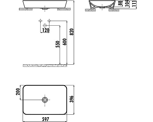 Раковина-чаша Creavit Ultra 60 UL060-00MB00E-0000 Белая матовая