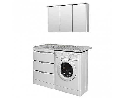 Тумба под раковину Runo ОРИОН 60 УТ000003442 белый мрамор, правое крыло