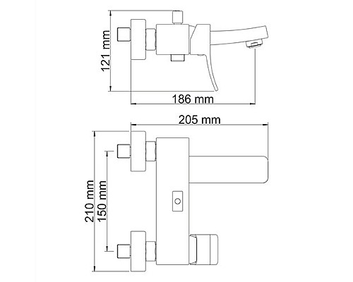 Смеситель для ванны WasserKRAFT 1061 с коротким изливом