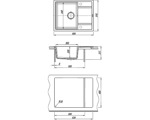 Кухонная мойка Florentina Липси-650 20.125.C0650.201 Жасмин