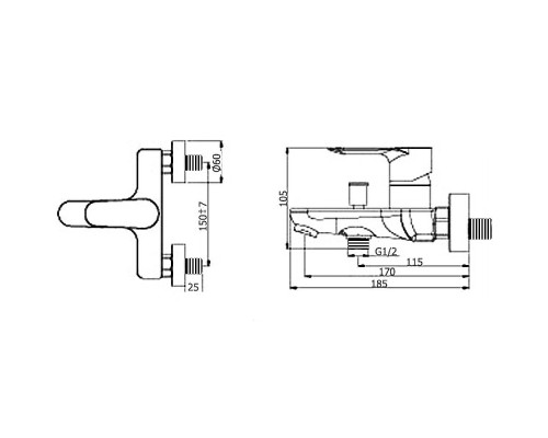 Смеситель для ванны Azario Leya AZ-15920501 Хром
