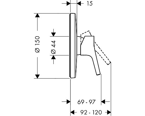 Смеситель для душа Hansgrohe Talis S однорычажный хром 72605000