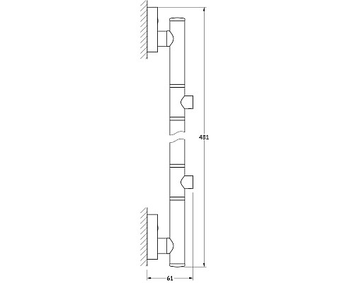 Штанга для 2-х аксессуаров (хром) FBS ELL 077 47 см