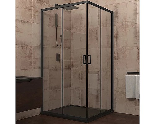 Душевой уголок Veconi Rovigo RV-13 90x90 RV13-90-01-C5 Черный матовый