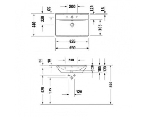 Раковина Duravit D-Neo 65 2366650000 Белая