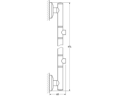 Штанга для 2-х аксессуаров (хром) FBS STA 077 47 см