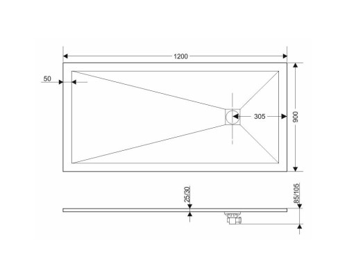 Душевой поддон из искусственного камня Grossman Strong 90x120 Белый