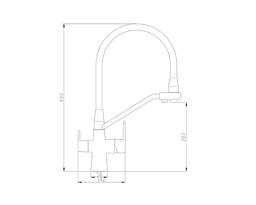 Смеситель для кухни ZorG Steel Hammer SH 903-6 CR Хром Черный