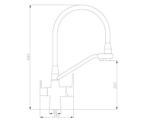 Смеситель для кухни ZorG Steel Hammer SH 903-6 CR Хром Черный
