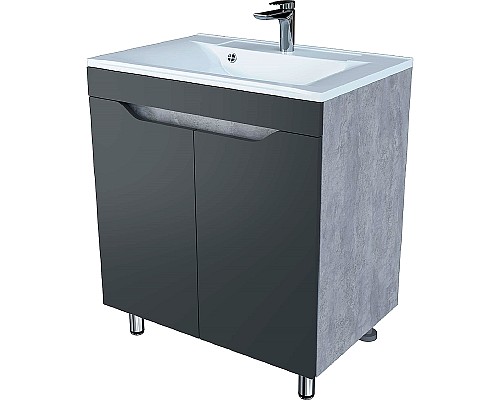 Тумба под раковину Stella Polar Абигель 80 SP-00001080 Серая Цемент