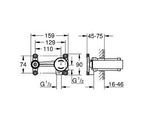 Смеситель Grohe для раковины на 2 отверстия 23571000