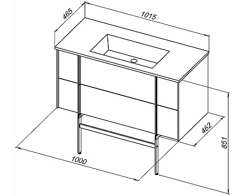 Тумба под раковину Allen Brau Reality 100 1.32007.WM подвесная Белая матовая