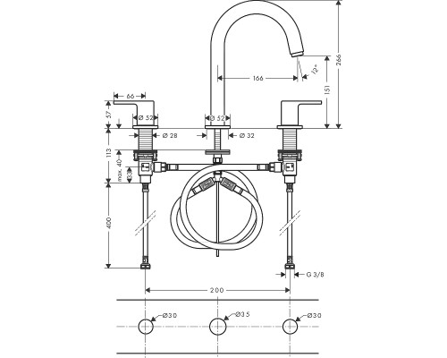 Смеситель для раковины Hansgrohe Vernis Shape Черный матовый