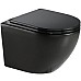 Унитаз CeramaLux 2197MB подвесной Черный матовый с сиденьем Микролифт