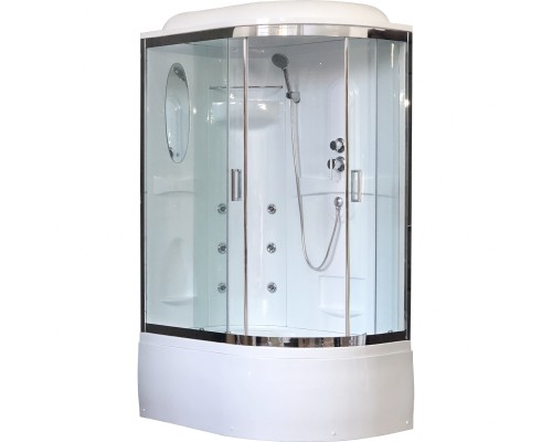 Душевая кабина Royal Bath ВК 120x80 с гидромассажем задние стенки Белые