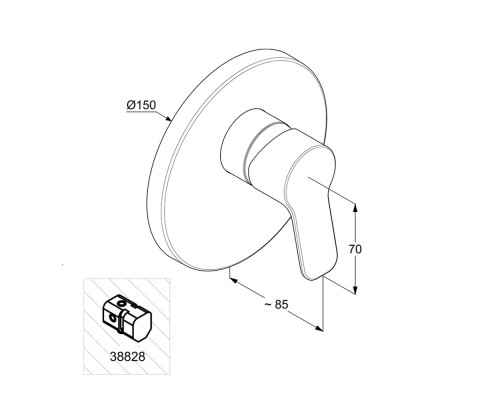 Встраиваемый смеситель для душа Kludi Pure&Easy 374200565