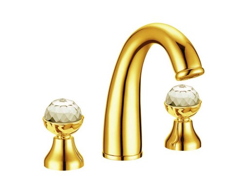Смеситель для раковины на 3 отверстия Boheme Imperiale Presente 337 золото