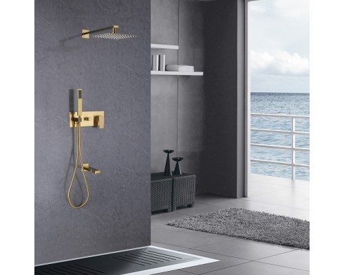 Душевая система ABBER Daheim AF8217G золото матовое