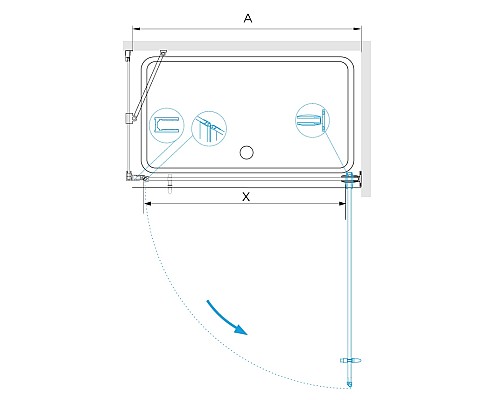 Душевой уголок RGW Hotel HO-045B 60х80 350604568-014 профиль Черный стекло прозрачное