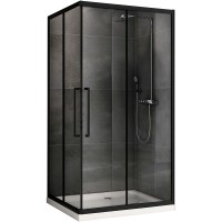 Душевой уголок Abber Schwarzer Diamant 120x90 профиль Черный стекло прозрачное