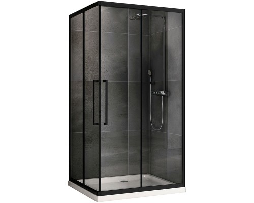 Душевой уголок Abber Schwarzer Diamant 120x90 профиль Черный стекло прозрачное