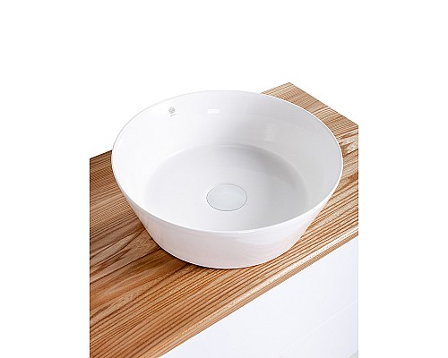 Тумба с раковиной Orange Otto 75 Ot-75TuWOOD+B08-360W подвесная Белая Ясень