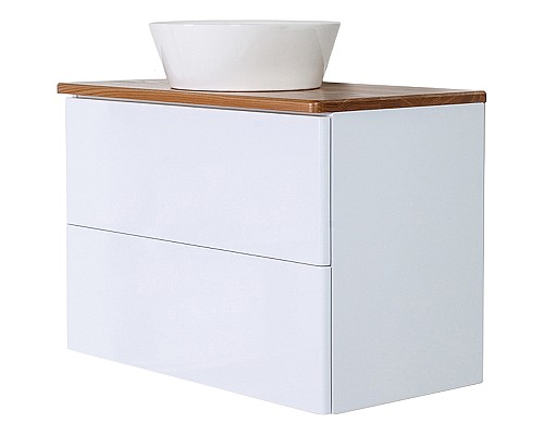 Тумба с раковиной Orange Otto 75 Ot-75TuWOOD+B08-360W подвесная Белая Ясень