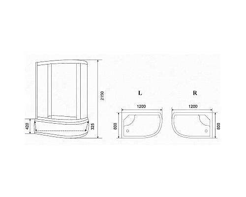 Душевая кабина Parly Classic Эконом 120x80 R EC1221R без гидромассажа