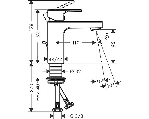 Смеситель для раковины Hansgrohe Vernis Shape 71568000 Хром