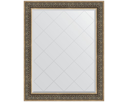 Зеркало Evoform Exclusive-G 124х99 BY 4379 с гравировкой в багетной раме - Вензель серебряный 101 мм