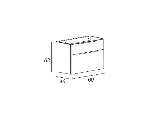 Тумба под раковину Cezares Urban 60 55155 подвесная Frassino scuro без ножки и боковой полки