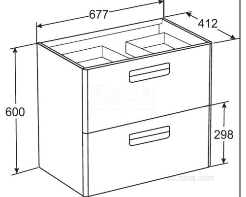 Тумба под раковину Roca The Gap 70 ZRU9302741 фиолетовая