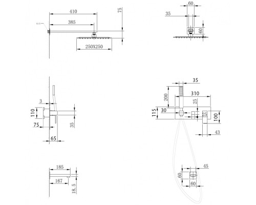 Душевая система ABBER Daheim AF8217G золото матовое