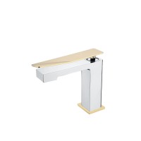 Смеситель для раковины низкий BohemeArmadi Art Q Chrome-Gold