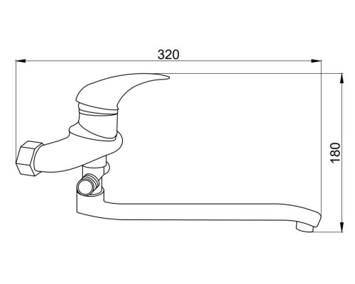 Смеситель для ванны Сантаком StOmega 3308-3 универсальный Хром