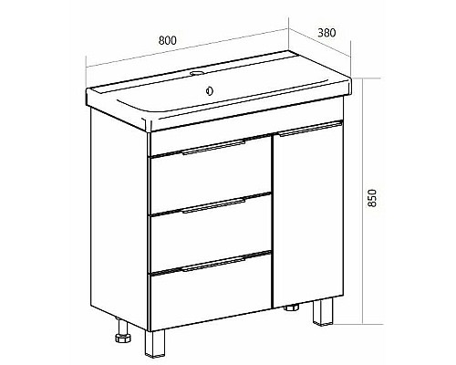 Тумба под раковину 1MarKa Gaula 80Н У92516 White