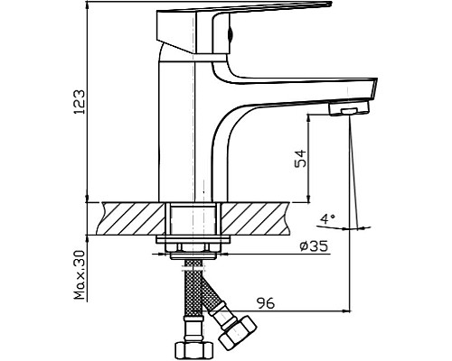 Смеситель для раковины Orange Loop M26-021B Черный