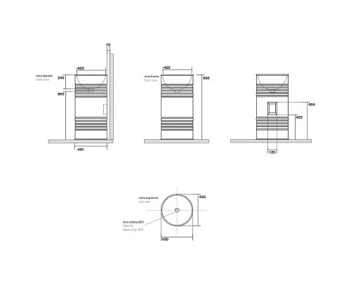 Раковина Kerasan Artwork Barrel 45 474301 Белая