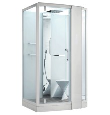 Душевая кабина Orans 120x90 R с баней профиль Белый задние стенки Белые