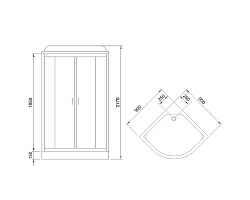 Душевая кабина Royal Bath HK 90x90 без гидромассажа