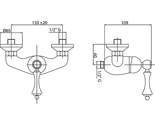 Смеситель для душа Cezares MARGOT-DM-BLC
