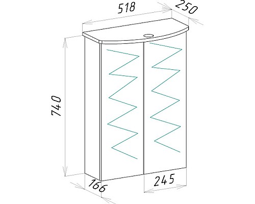 Зеркальный шкаф Bellezza Мимоза 50 с подсветкой Белый