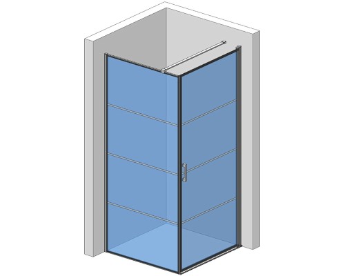 Душевой уголок AQUAme 90x90 R профиль Черный матовый стекло прозрачное